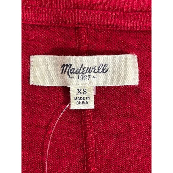 Madewell Women's Modern Linen Muscle Tee in Nouveau Red - Sz XS - NWT - Picture 4 of 8